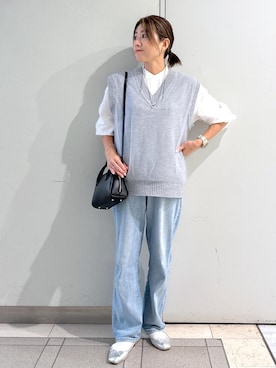 「アイテム（ベスト）」を使った、sayaさん（レディース・155cm・30代）の秋コーディネート