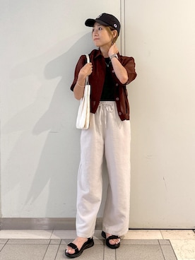 「Champion（チャンピオン）のアイテム」を使った、sayaさん（レディース・155cm）の夏コーディネート