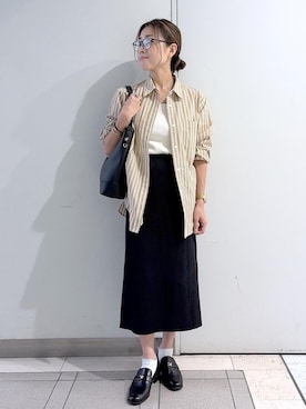「ROPE' PICNIC（ロペピクニック）のアイテム（スカート）」を使った、sayaさん（レディース・155cm）の秋コーディネート