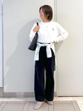 「アイテム（ローファー）」を使った、sayaさん（レディース・155cm・30代）の夏コーディネート