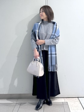 「アイテム（ボストンバッグ）」を使った、sayaさん（レディース・155cm・30代）の秋コーディネート