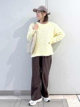 「アイテム（帽子）」を使った、sayaさん（レディース・155cm）の冬コーディネート