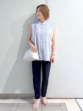 「アイテム（ボストンバッグ）」を使った、sayaさん（レディース・155cm・30代）の夏コーディネート