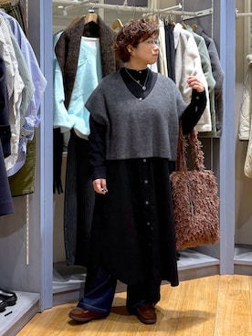 「アイテム（シャツワンピース）」を使った、tosa0101さん（レディース・152cm）の冬コーディネート