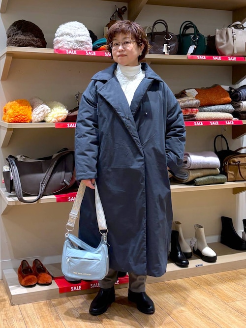 natural by clip》コットンナイロン中綿ロングコート（チェスター