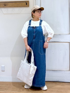 「デニムワンピース」｜tosa0101さん（レディース・152cm・40代）の夏コーディネート