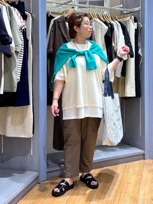 セール】メッシュドッキングチュニックプルオーバー（Tシャツ