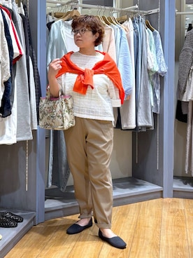 「studio CLIP（スタディオクリップ）のアイテム（パンツ）」を使った、tosa0101さん（レディース・152cm）の春コーディネート