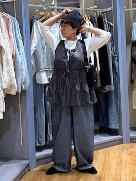 「studio CLIP（スタディオクリップ）のアイテム（帽子）」を使った、tosa0101さん（レディース・152cm）の春コーディネート