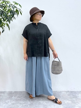 「studio CLIP（スタディオクリップ）のトングサンダル（サンダル）」を使った、tosa0101さん（レディース・152cm）の夏コーディネート