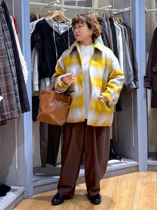 セール】シャギーチェックジャケットコート（その他アウター）｜studio