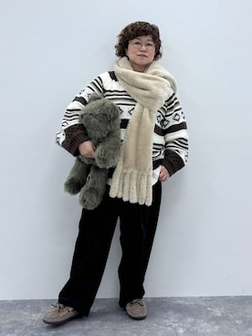 「アイテム（モカシン/デッキシューズ）」を使った、tosa0101さん（レディース・152cm・40代）の冬コーディネート