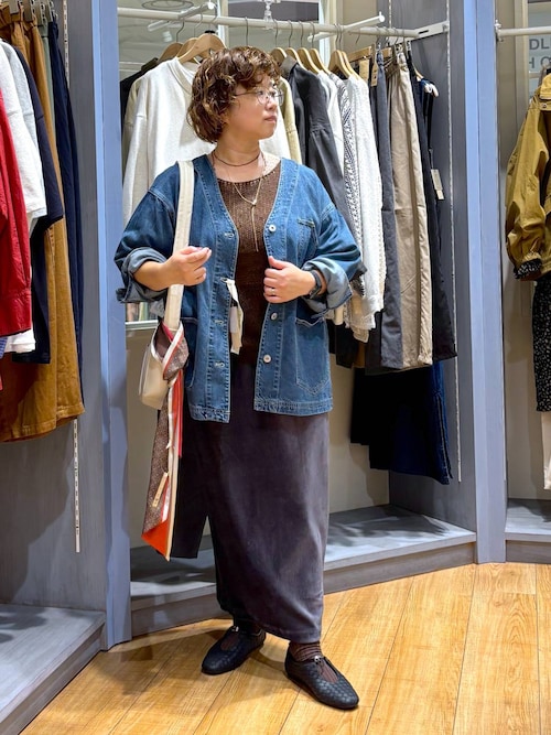 セール】Vネックデニムカバーオール《CLIP denim》（デニムジャケット