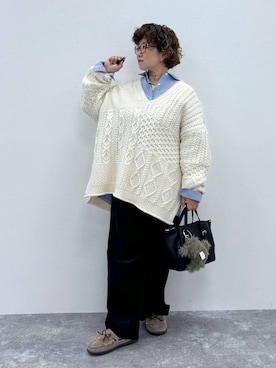 「アイテム（モカシン/デッキシューズ）」を使った、tosa0101さん（レディース・152cm・40代）の秋コーディネート