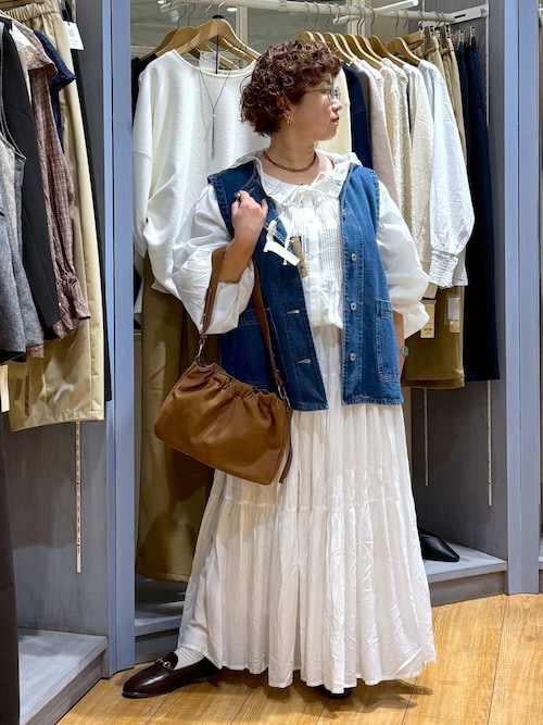 セール】ノーカラーデニムベスト《CLIP denim》（ベスト）｜studio