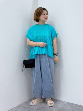 「アイテム（デニムパンツ）」を使った、tosa0101さん（レディース・152cm・40代）の夏コーディネート