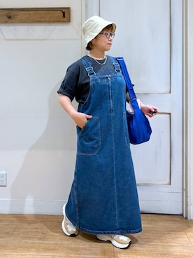 「デニムワンピース」｜tosa0101さん（レディース・152cm・40代）の夏コーディネート