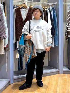 「アイテム（ニットキャップ/ビーニー）」を使った、tosa0101さん（レディース・152cm・50代）の秋コーディネート