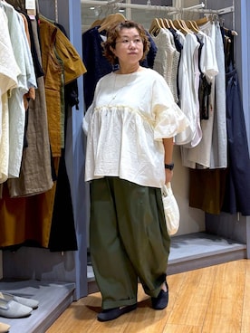 「アイテム（パンプス、グレー系）」を使った、tosa0101さん（レディース・152cm）の夏コーディネート