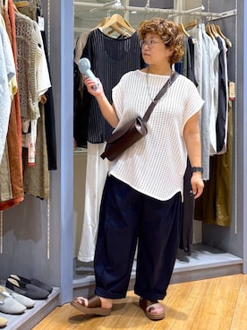 「studio CLIP（スタディオクリップ）の軽ラクトングサンダル（サンダル）」を使った、tosa0101さん（レディース・152cm・50代）の夏コーディネート