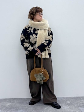 「LOWRYS FARM（ローリーズファーム）のパールタレンネックレス　249411（ネックレス）」を使った、tosa0101さん（レディース・152cm）の秋コーディネート