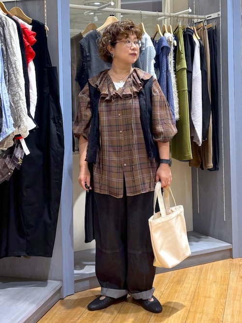 セール】《高山都さんコラボ》コットン柄アソートフリルブラウス