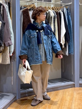 「アイテム（デニムジャケット）」を使った、tosa0101さん（レディース・152cm）の秋コーディネート