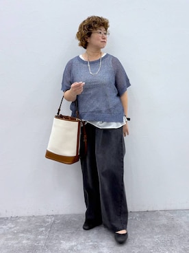 「アイテム（ニット/セーター）」を使った、tosa0101さん（レディース・152cm・40代）の夏コーディネート