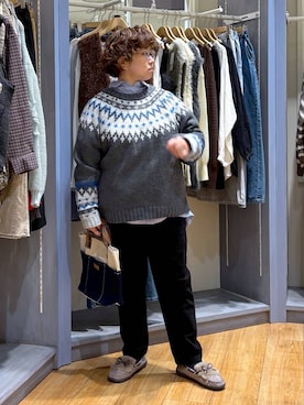 「アイテム（モカシン/デッキシューズ）」を使った、tosa0101さん（レディース・152cm）の秋コーディネート