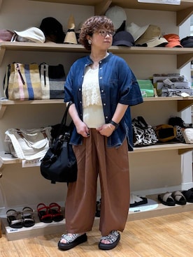 「studio CLIP（スタディオクリップ）の軽らくバックルサンダル（サンダル、その他）」を使った、tosa0101さん（レディース・152cm）の春コーディネート