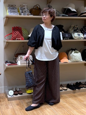 「studio CLIP（スタディオクリップ）のアイテム（パンツ）」を使った、tosa0101さん（レディース・152cm）の春コーディネート