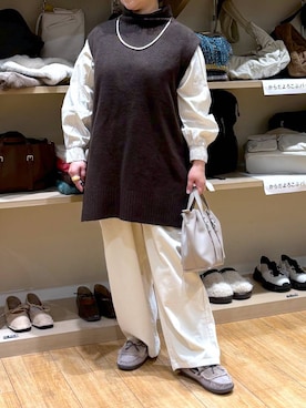 「アイテム（モカシン/デッキシューズ）」を使った、tosa0101さん（レディース・152cm・40代）の秋コーディネート