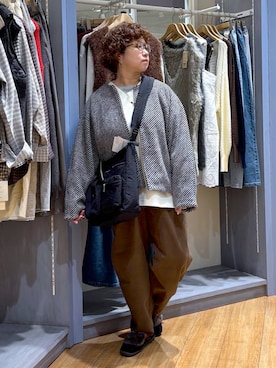 「アイテム（ノーカラーコート）」を使った、tosa0101さん（レディース・152cm）の秋コーディネート