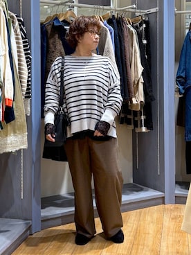 「studio CLIP（スタディオクリップ）のアソート切り替えロングスリーブプルオーバー（Tシャツ/カットソー、その他）」を使った、tosa0101さん（レディース・152cm）の秋コーディネート
