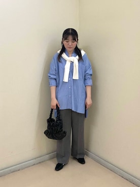 「SENSE OF PLACE by URBAN RESEARCH（センスオブプレイスバイアーバンリサーチ）のパッチワークVネックカーディガン（カーディガン/ボレロ）」を使った、TIARAさん（レディース・156cm）の秋コーディネート