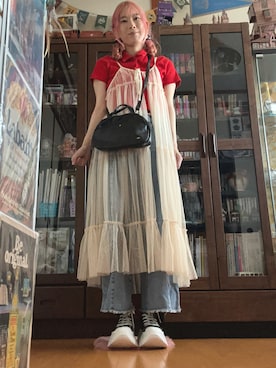 「Green　Parks（グリーンパークス）のアイテム」を使った、kumanomi6さん（レディース・166cm）の夏コーディネート