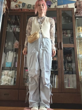 「アイテム（カーゴパンツ）」を使った、kumanomi6さん（レディース・166cm・20代）の夏コーディネート
