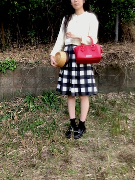 「Honeys（ハニーズ）のアイテム（ハンドバッグ）」を使った、kumanomi6さん（レディース・166cm）の秋コーディネート