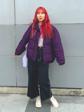 「アイテム（ダウンジャケット/コート）」を使った、kumanomi6さん（レディース・166cm）の冬コーディネート