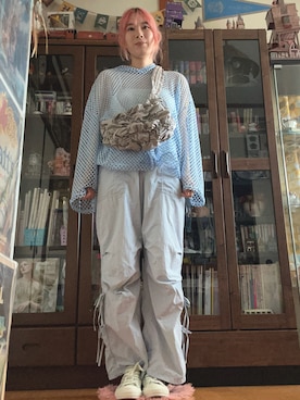 「アイテム（カーゴパンツ）」を使った、kumanomi6さん（レディース・166cm・20代）の夏コーディネート