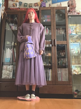 「ムラサキコーデ」｜kumanomi6さん（レディース・166cm）の冬コーディネート