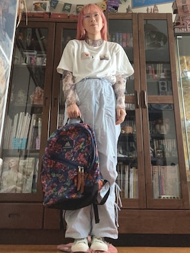 「アイテム（バックパック/リュック）」を使った、kumanomi6さん（レディース・166cm）の夏コーディネート