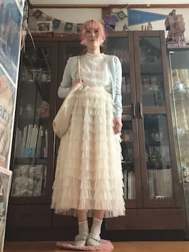 「アイテム（カーディガン/ボレロ）」を使った、kumanomi6さん（レディース・166cm）の夏コーディネート
