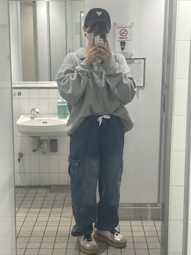 「Guess（ゲス）のアイテム（帽子）」を使った、onnuucさん（メンズ・172cm）の冬コーディネート