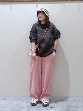 「niko and...（ニコアンド）のオリジナルスライドスニーカー（スニーカー、その他）」を使った、inyosanさん（レディース・153cm）の夏コーディネート