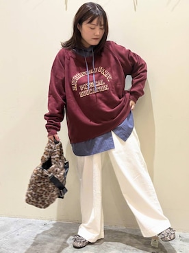 「アイテム（モカシン/デッキシューズ）」を使った、inyosanさん（レディース・153cm）の秋コーディネート