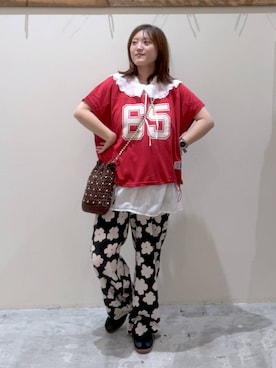 「niko and...（ニコアンド）のDRYクシュイージーパンツ（その他パンツ、その他）」を使った、inyosanさん（レディース・153cm）の夏コーディネート
