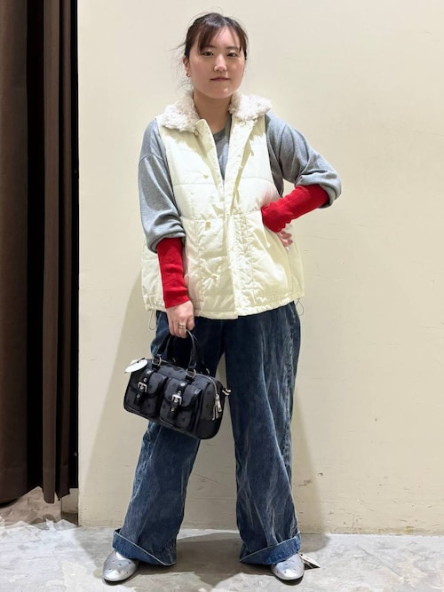 【1点物】カシミア混　総柄　ニット　セーター　スーパーラム混　ベージュ　M 最大15%OFFクーポン対象ナル NARU タスマニアラムコモド