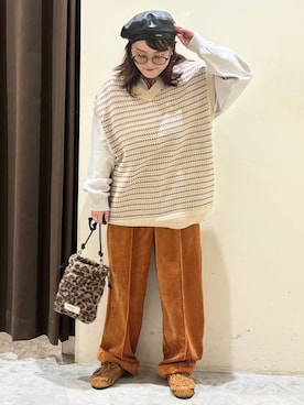「アイテム（イエロー系）」を使った、inyosanさん（レディース・153cm・30代）の秋コーディネート