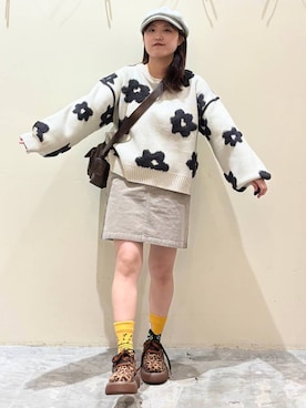 「アイテム（キャスケット）」を使った、inyosanさん（レディース・153cm）の秋コーディネート